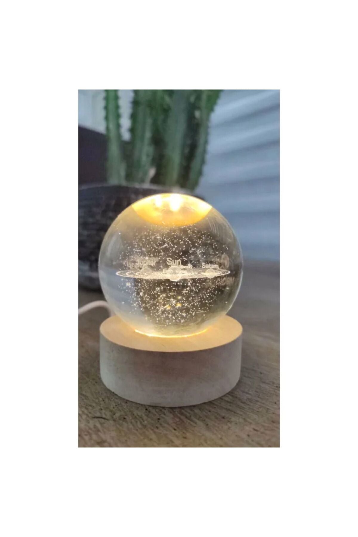 Güneş Sistemi Tasarımlı Işıklı Cam Küre Merkür, Venüs, Dünya, Mars, Jüpiter, Satürn, Uranüs , Neptün