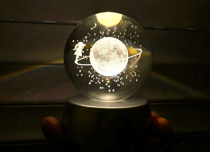 Satürn Cam Küre Renk Değiştiren Kristal Kız Küre Işıklı Küre Pilli