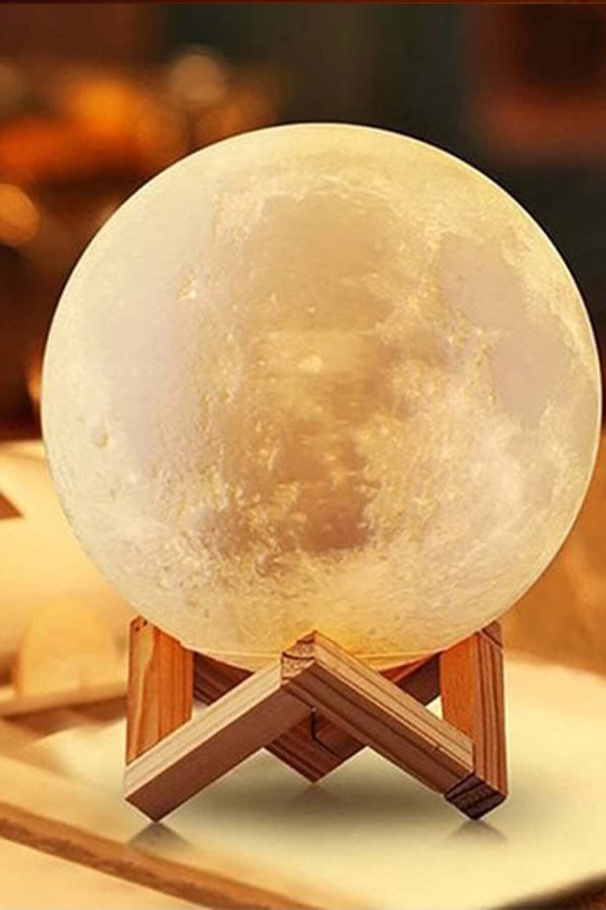 Ahşap Tabanlı Satürn Figürlü Kristal Küre – LED Işıklı Romantik Dekor